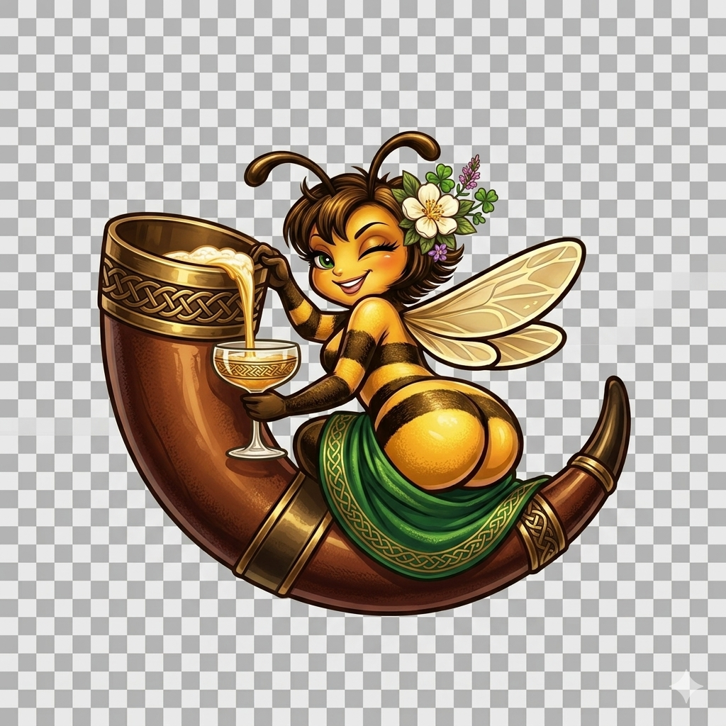 Celtic Maiden — Cheeky Bee with drinking horn