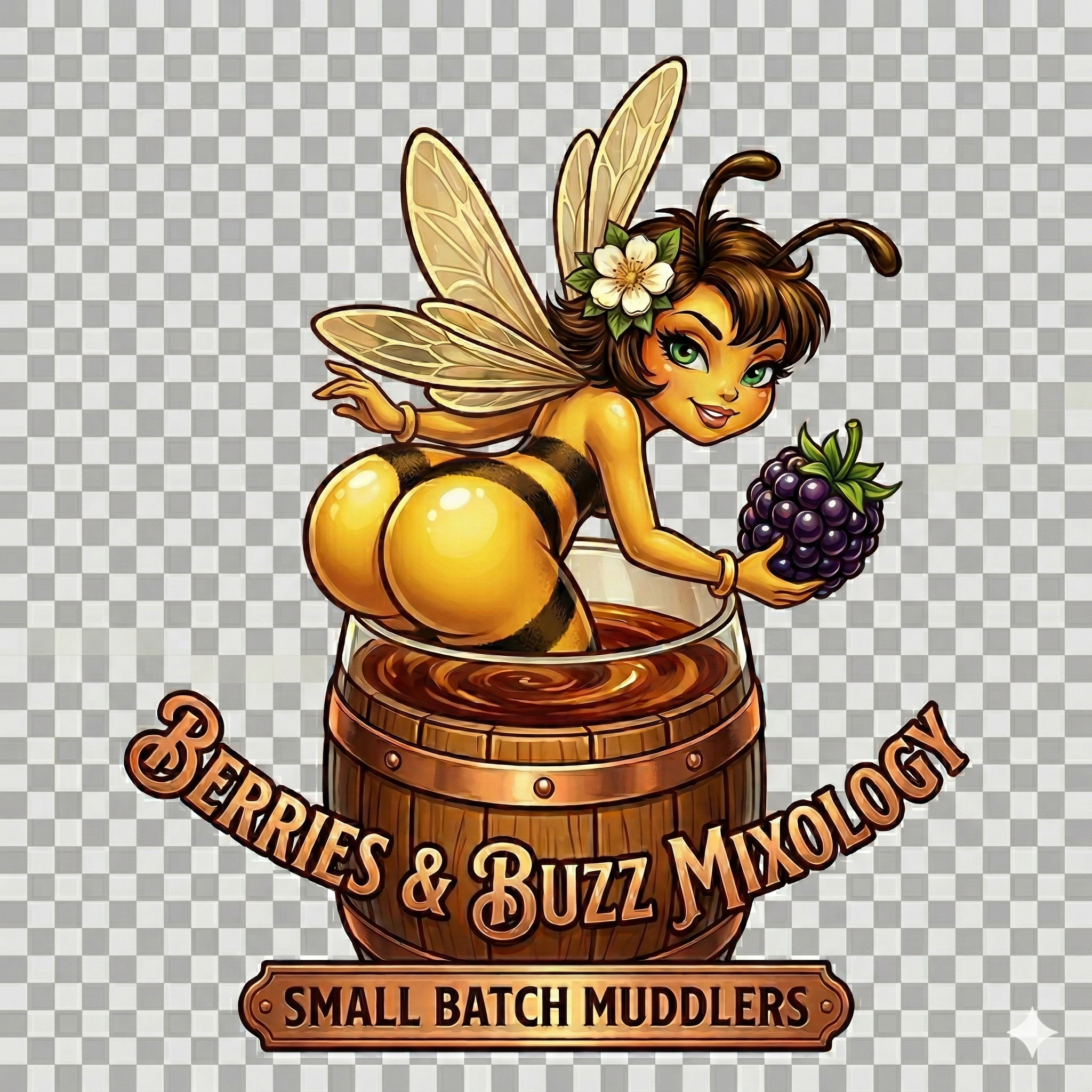 Bee Sitting in Barrel