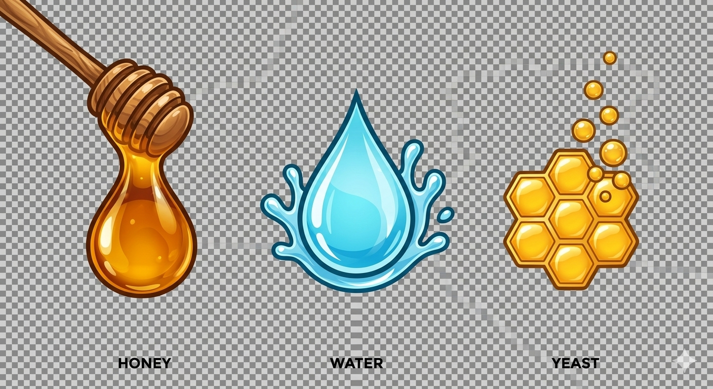 Honey, Water, Yeast Icons